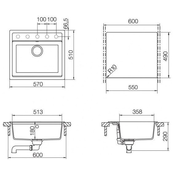 Кухонная мойка Schock Vero 60 700987, серебристый камень - фото 2