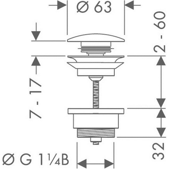 Донный клапан Hansgrohe 50100990, золото - фото 2