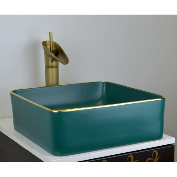 Раковина-чаша Bronze de Luxe 40 см 1063, зеленый/золото - фото 3