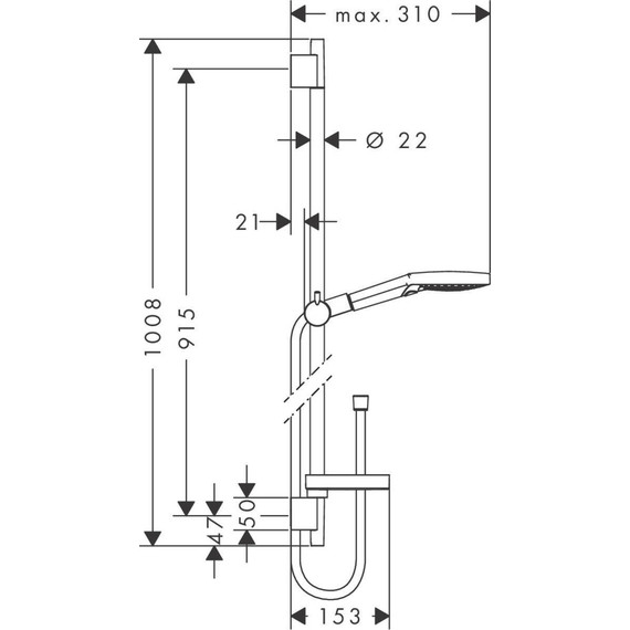 Душевой гарнитур Hansgrohe Raindance Select S 120 3jet 90 см 26631000 - фото 6