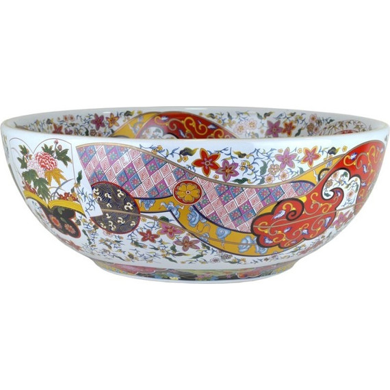 Раковина-чаша Bronze de Luxe Festival 40 см 2231, красная с орнаментом - фото 2