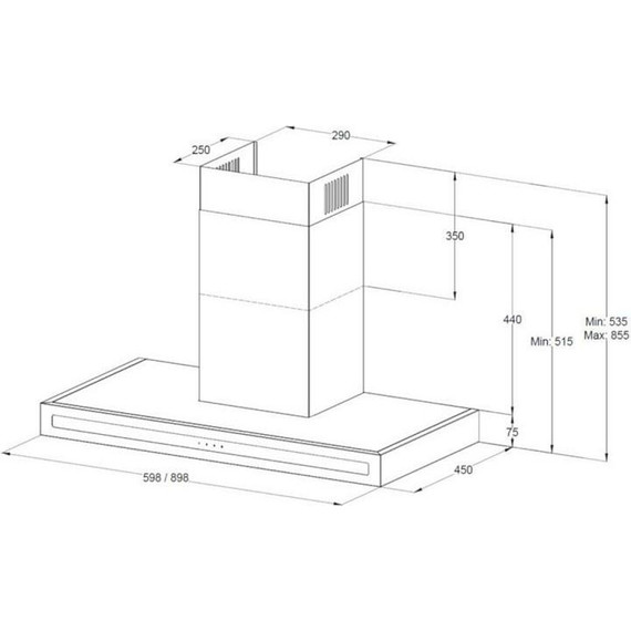 Вытяжка Korting KHC 9877 N (чёрное стекло) - фото 2