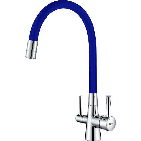 Смеситель для кухни Lemark Comfort LM3075C-Blue, хром/синий - фото 
