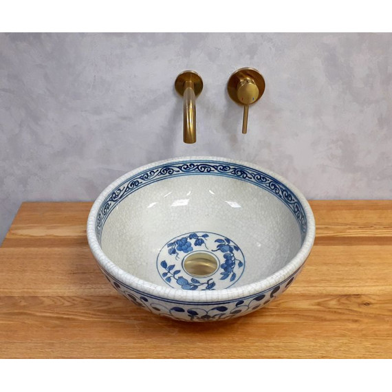 Раковина-чаша Bronze de Luxe Melody 40 см 2241, синий/искусственное состаривание - фото 6