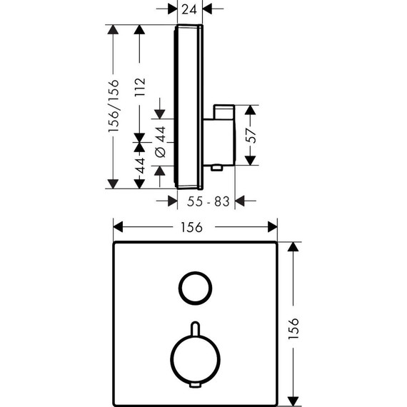 Термостат Hansgrohe Shower Select Glass 15737600, черный/хром - фото 2