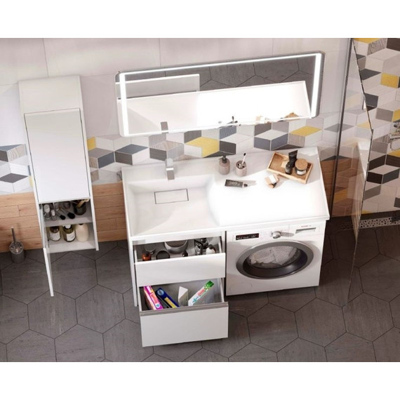 Раковина над стиральной машиной Акватон Лондри 120 см 1A72843KLH01L (раковина слева) - фото 5