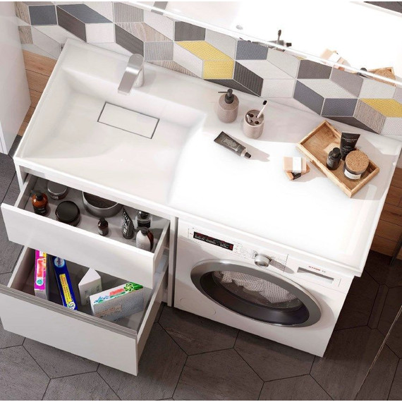 Раковина над стиральной машиной Акватон Лондри 120 см 1A72843KLH01L (раковина слева) - фото 4