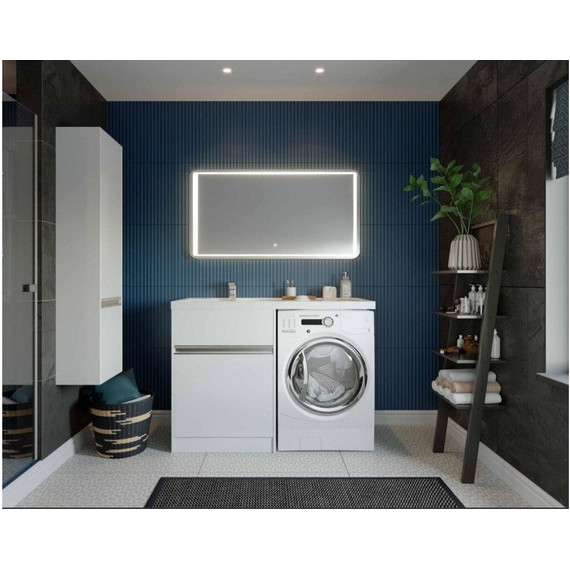 Тумба напольная с раковиной-столешницей Акватон Лондри 120 см 1A2359K1LH010 (раковина слева) - фото, картинка 4 Тумба напольная с раковиной-столешницей Акватон Лондри 120 см 1A2359K1LH010 (раковина слева) - фото 4