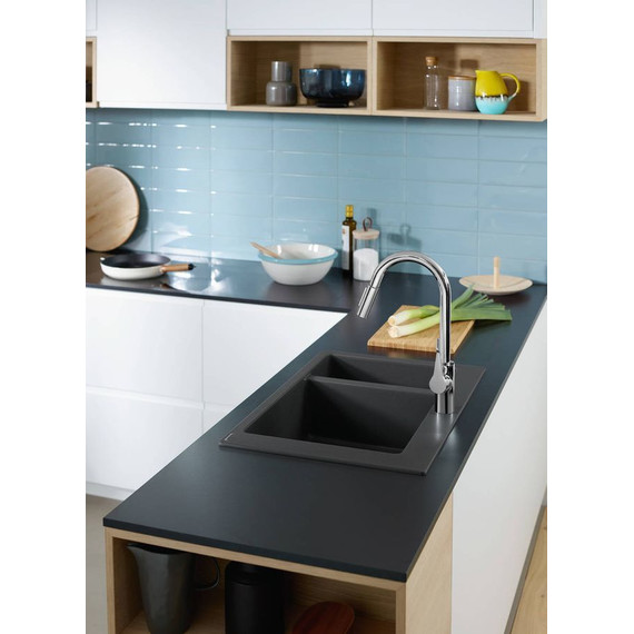 Кухонная мойка Hansgrohe S51 S510-F635 43315170, чёрный графит - фото, картинка 5 Кухонная мойка Hansgrohe S51 S510-F635 43315170, чёрный графит - фото 5