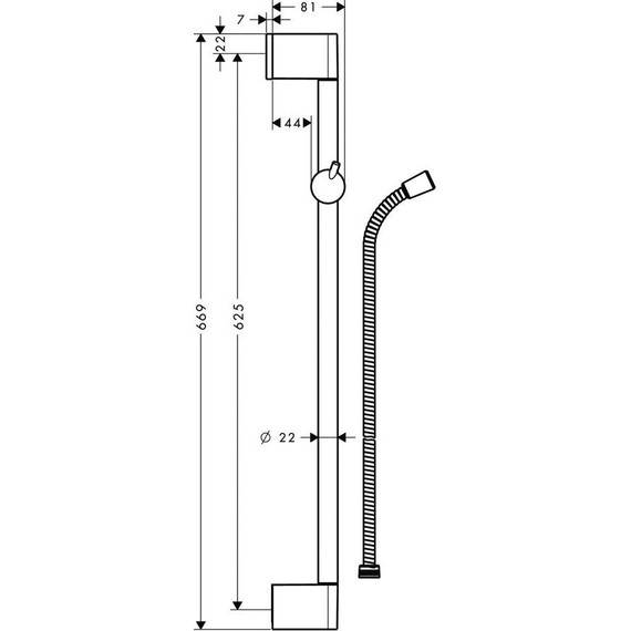 Душевая штанга Hansgrohe Unica Crometta 65 см 27615000 - фото 2