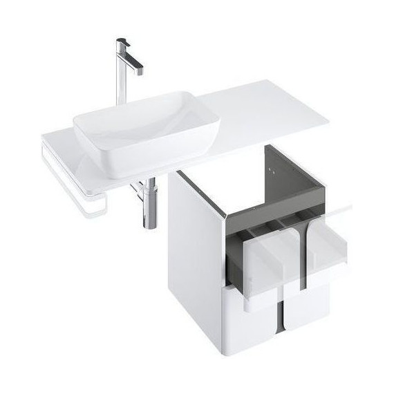 Тумба подвесная со столешницей Ravak Balance 1200 X000001365 (тумба SD Balance 500), белый/графит - фото, картинка 4 Тумба подвесная со столешницей Ravak Balance 1200 X000001365 (тумба SD Balance 500), белый/графит - фото 4