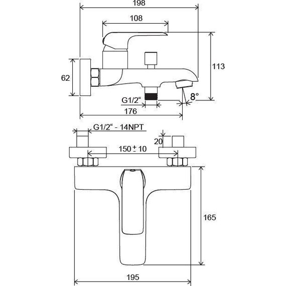 Смеситель для ванны Ravak Flat - FL 022.00 X070119 - фото, картинка 3 Смеситель для ванны Ravak Flat - FL 022.00 X070119 - фото 3