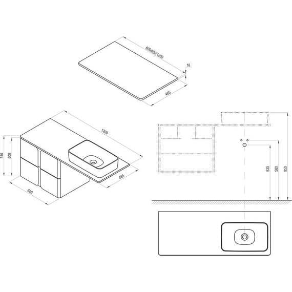Тумбы подвесные со столешницей Ravak Balance 1200 X000001366 (2 тумбы SD Balance 600), белый - фото, картинка 2 Тумбы подвесные со столешницей Ravak Balance 1200 X000001366 (2 тумбы SD Balance 600), белый - фото 2