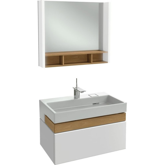 Тумба подвесная с раковиной Jacob Delafon Terrace 80 см EB1186-G1C, белый - фото 3