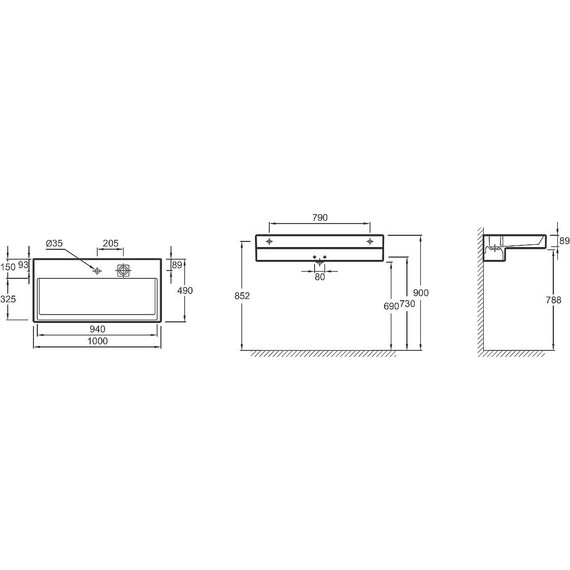 Тумба подвесная с раковиной Jacob Delafon Terrace 100 см EB1187-N23, коричневый - фото 3