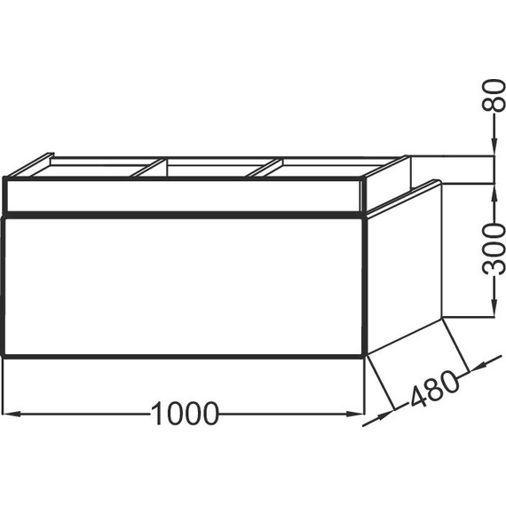 Тумба подвесная с раковиной Jacob Delafon Terrace 100 см EB1187-N23, коричневый - фото 4