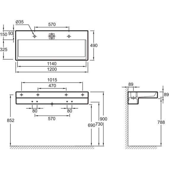 Тумба подвесная с раковиной Jacob Delafon Terrace 120 см EB1188-G1C, белый - фото 8