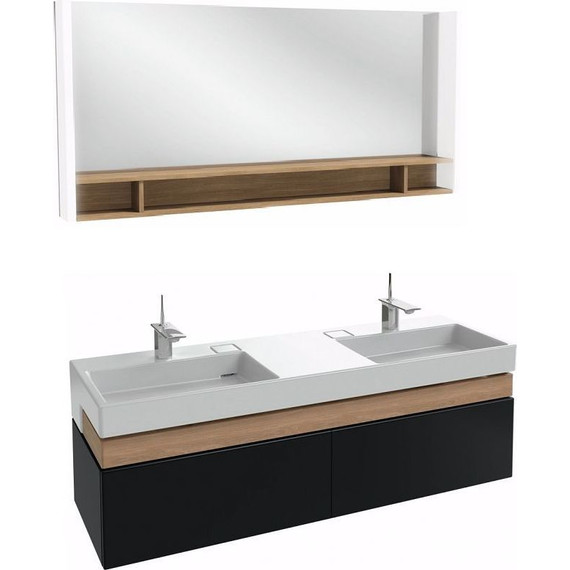 Тумба подвесная с раковиной Jacob Delafon Terrace 150 см EB1189-274, черный - фото 2