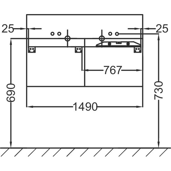Тумба подвесная с раковиной Jacob Delafon Terrace 150 см EB1189-274, черный - фото 8