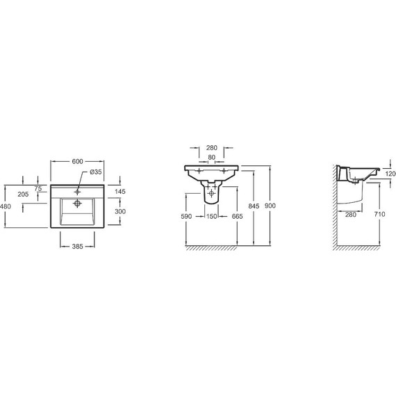 Тумба подвесная с раковиной Jacob Delafon Struktura 57 см EB1276-E16, ореховое дерево - фото 3