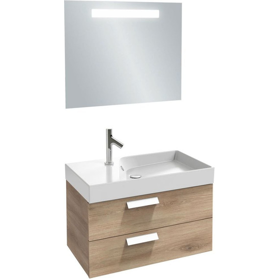 Тумба подвесная с раковиной Jacob Delafon Rythmik 80 см EB1303-E10, квебекский дуб - фото 2