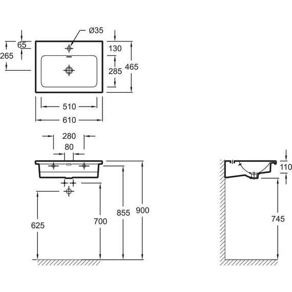 Тумба подвесная с раковиной Jacob Delafon Madeleine 60 см EB2052-J51, белый матовый - фото 8