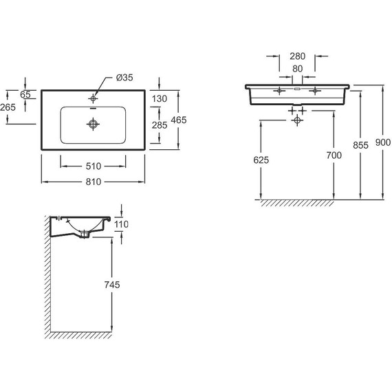 Тумба подвесная с раковиной Jacob Delafon Vox 80 см EB2028-RA-G1C, белый лак - фото 4