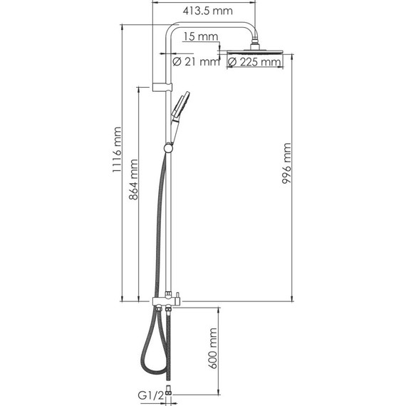 Душевая стойка WasserKraft A039, белый/хром - фото 8