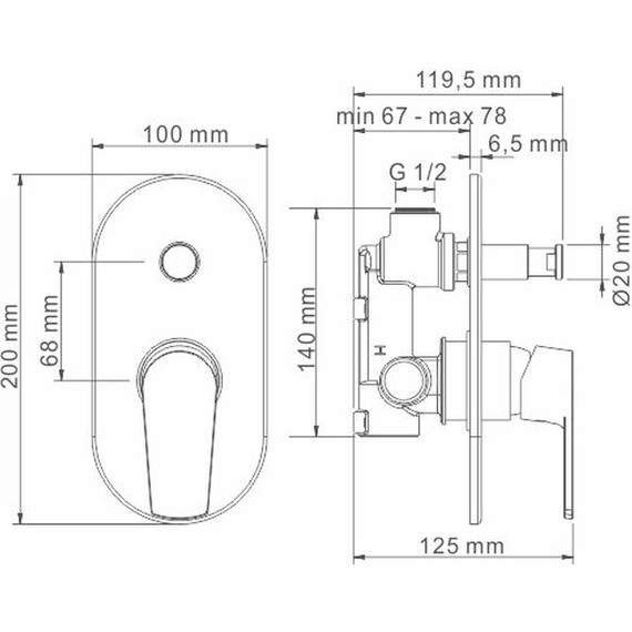 Смеситель для ванны WasserKraft Dill 6161 - фото 3