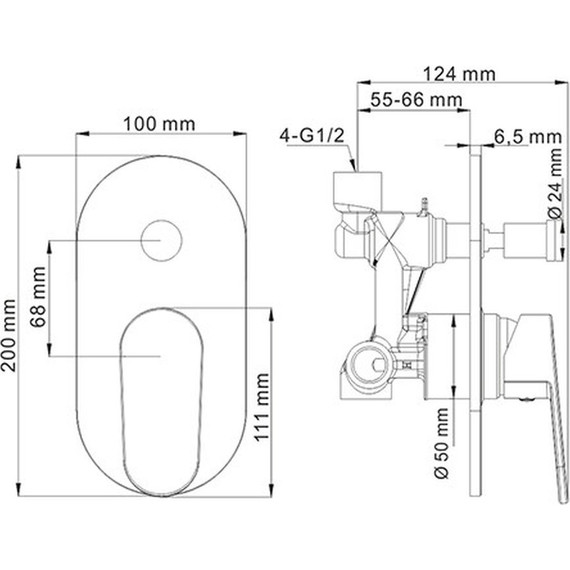 Смеситель для ванны WasserKraft Donau 5361 - фото 3