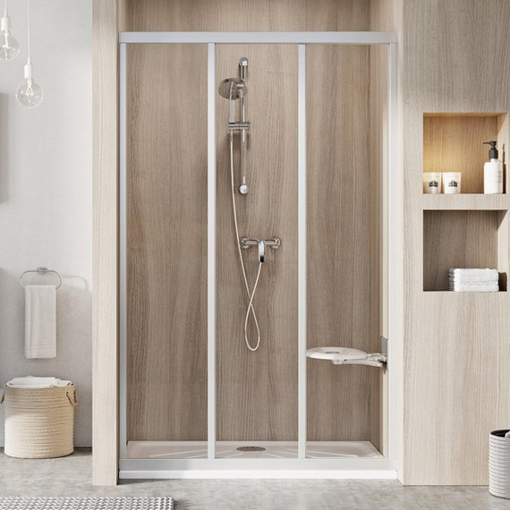 Душевая дверь Ravak Supernova ASDP3 130 см 00VJ01R211 белый/pearl, Цвет стекла: матовое, Цвет профиля: белый, Размер - мм: 1300 - фото 