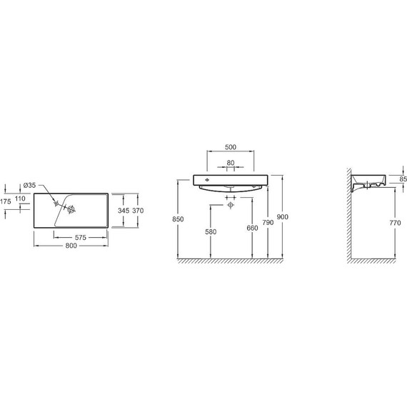 Тумба подвесная с раковиной Jacob Delafon Rythmik 80 см EB1302-G1C, белый лак - фото 5