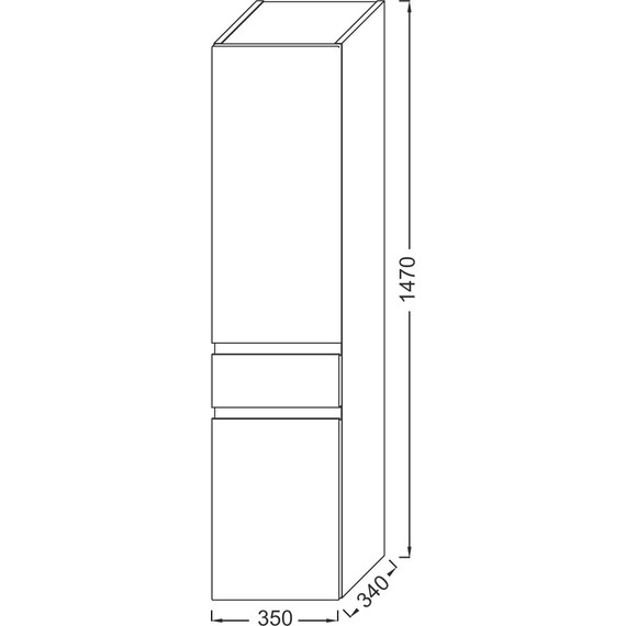 Пенал подвесной Jacob Delafon Madeleine 35 см L EB2069D-J52, черный глянцевый - фото 2