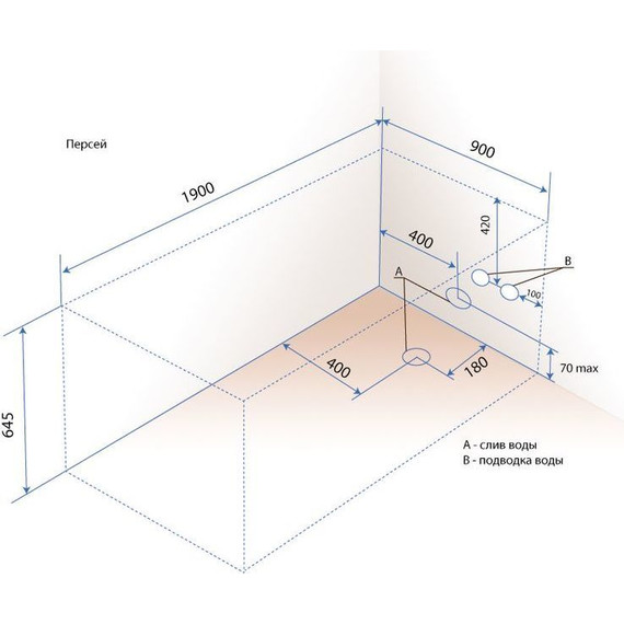 Ванна акриловая 1900х900х645 Тритон Персей с каркасом - фото, картинка 8 Ванна акриловая 1900х900х645 Тритон Персей с каркасом - фото 8