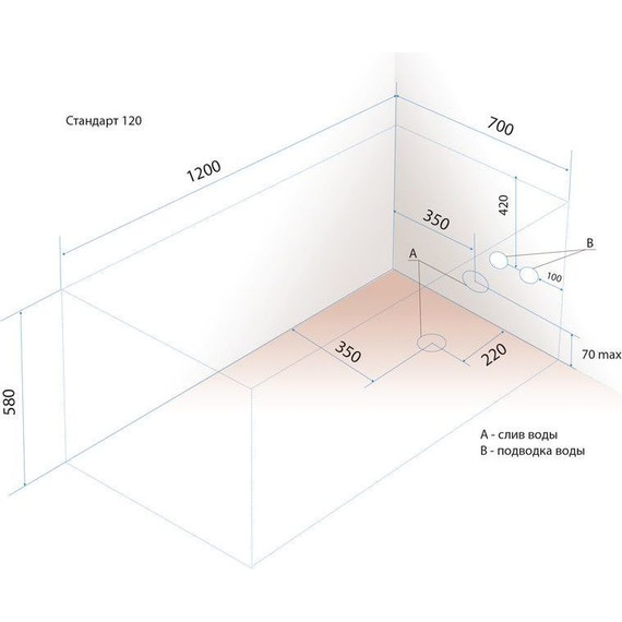 Ванна акриловая 120х70 Тритон Стандарт, Размер - мм: 1200х700 - фото 11