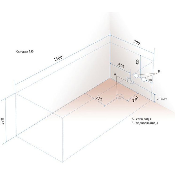 Ванна акриловая 150x70 Тритон Стандарт, Размер - мм: 1500х700 - фото 12
