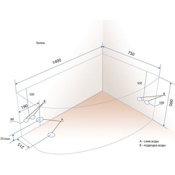 Ванна акриловая 1400х750х600 Тритон Белла R с каркасом - фото, картинка 8 Ванна акриловая 1400х750х600 Тритон Белла R с каркасом - фото 8