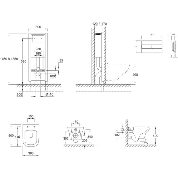 Инсталляция с подвесным безободковым унитазом Jacob Delafon Vox E21744RU - фото 9