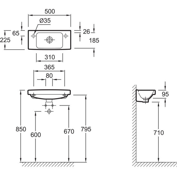 Раковина подвесная Jacob Delafon Odeon Up 50 см E4701-00 - фото 2
