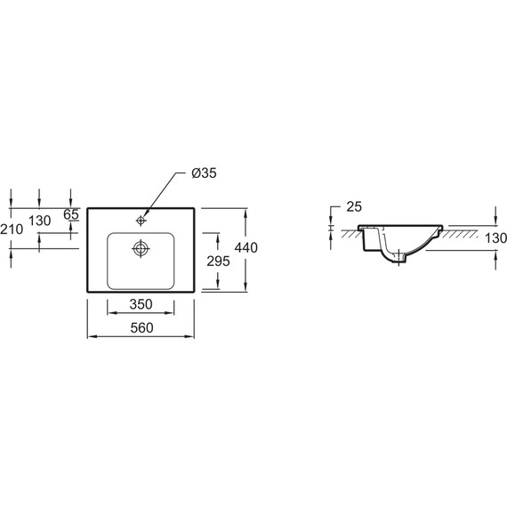 Раковина врезная на столешницу Jacob Delafon Odeon Up 56 см E4756-00 - фото 2
