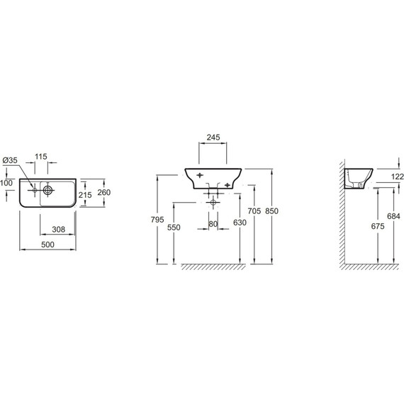 Раковина подвесная Jacob Delafon Struktura 50 см EGJ112-00 - фото, картинка 2 Раковина подвесная Jacob Delafon Struktura 50 см EGJ112-00 - фото 2