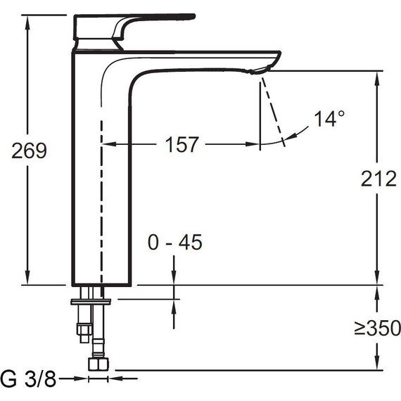 Смеситель для умывальника высокий Jacob Delafon Aleo+ E72336-CP - фото 11