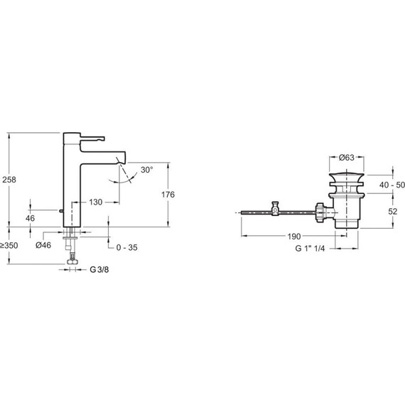Смеситель для умывальника высокий Jacob Delafon Cuff E37303-CP - фото 3