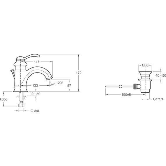 Смеситель для раковины Jacob Delafon Fairfax E72090-CP - фото 5