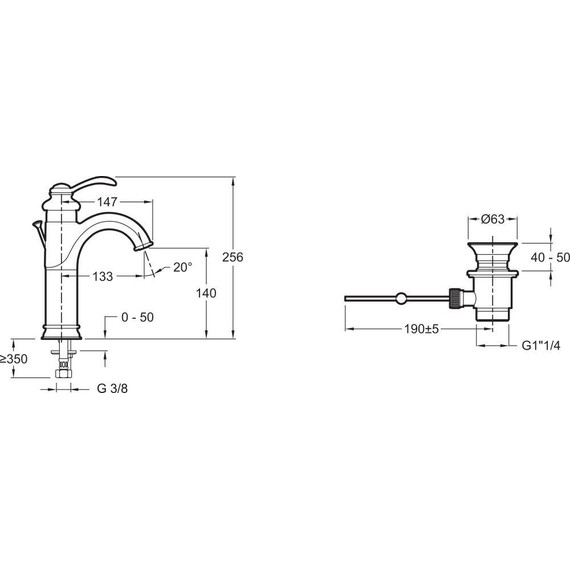 Смеситель для раковины высокий Jacob Delafon Fairfax E72091-CP - фото 4