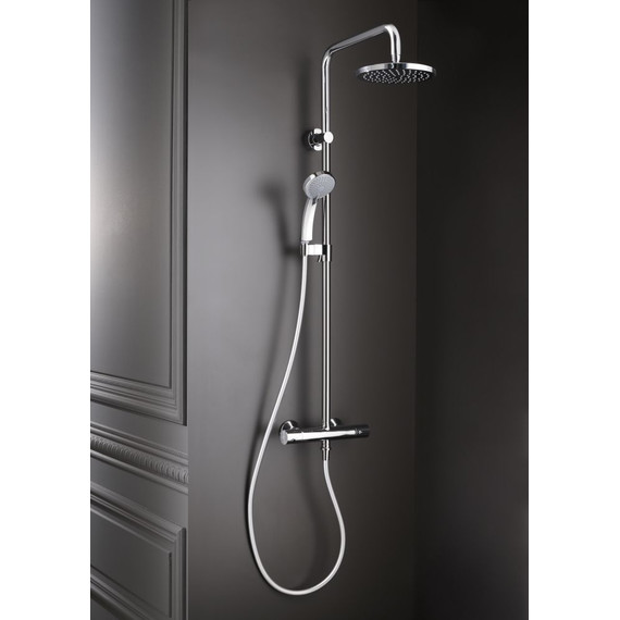 Душевая стойка с термостатом Jacob Delafon July E45716-CP - фото, картинка 3 Душевая стойка с термостатом Jacob Delafon July E45716-CP - фото 3