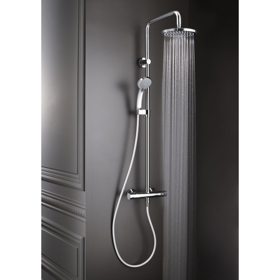 Душевая стойка с термостатом Jacob Delafon July E45716-CP - фото, картинка 4 Душевая стойка с термостатом Jacob Delafon July E45716-CP - фото 4