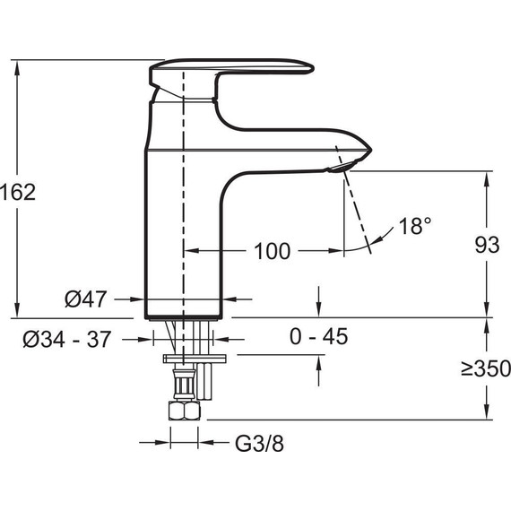 Смеситель для умывальника Jacob Delafon Kumin E99447-CP - фото 7