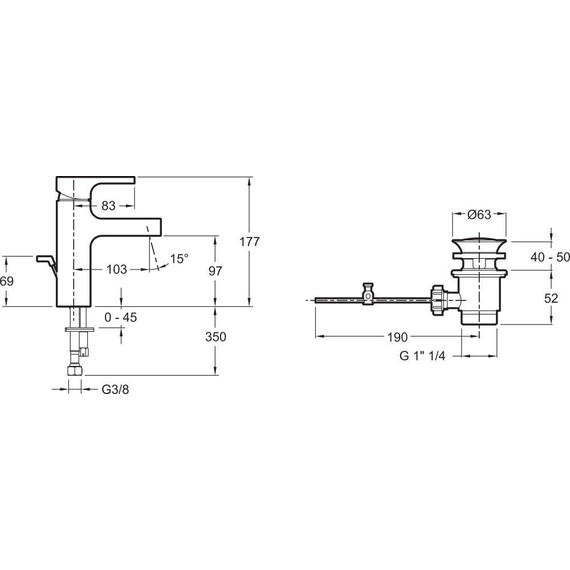 Смеситель для раковины Jacob Delafon Strayt E37327-CP - фото 10