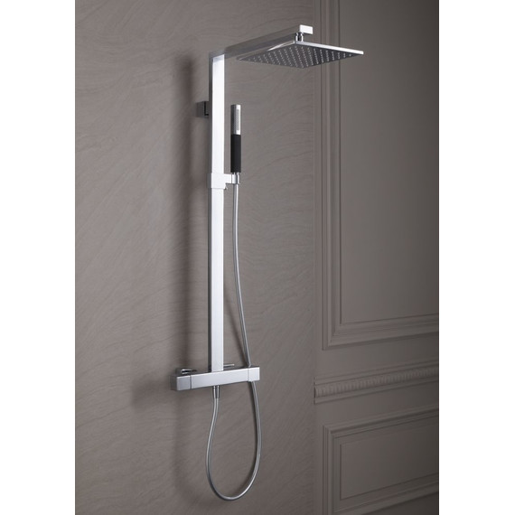 Душевая стойка с термостатом Jacob Delafon Strayt E98321-CP - фото, картинка 2 Душевая стойка с термостатом Jacob Delafon Strayt E98321-CP - фото 2